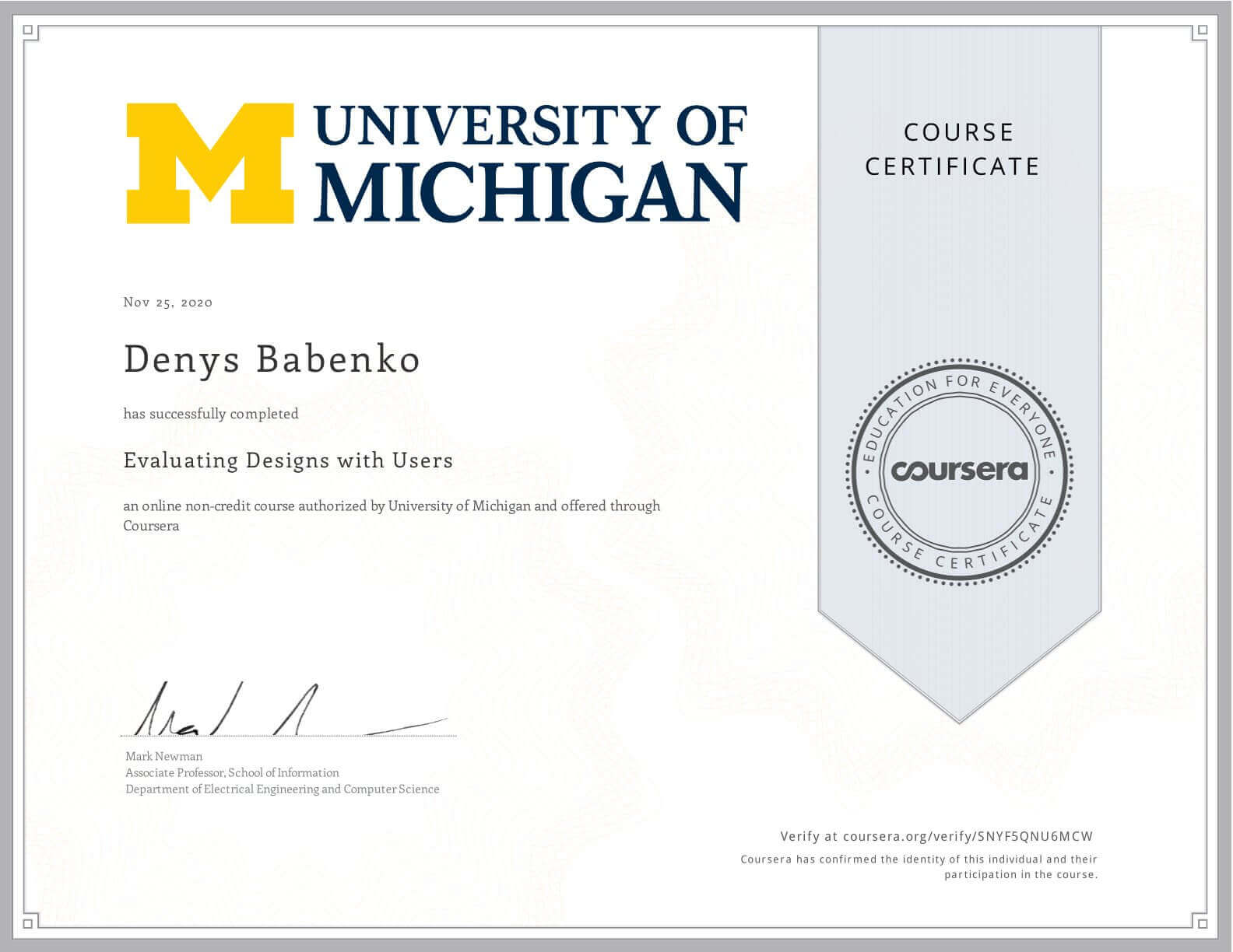 Certificate