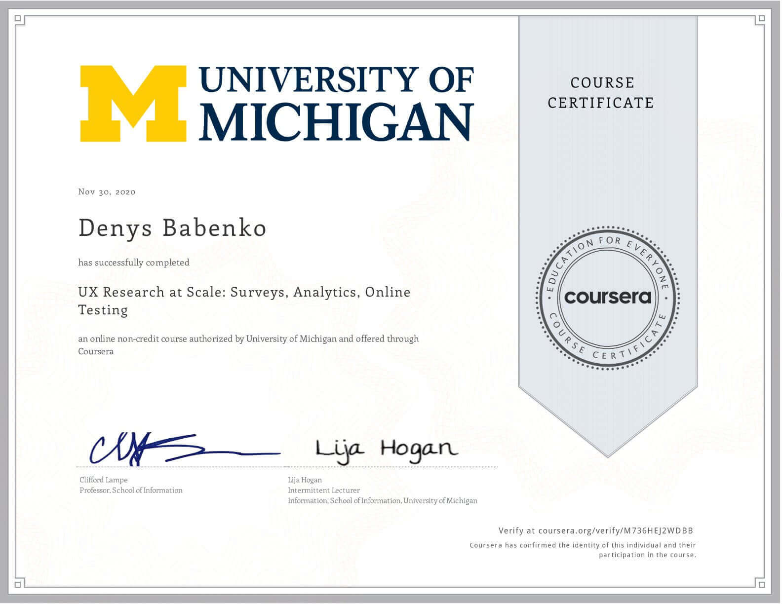 Certificate