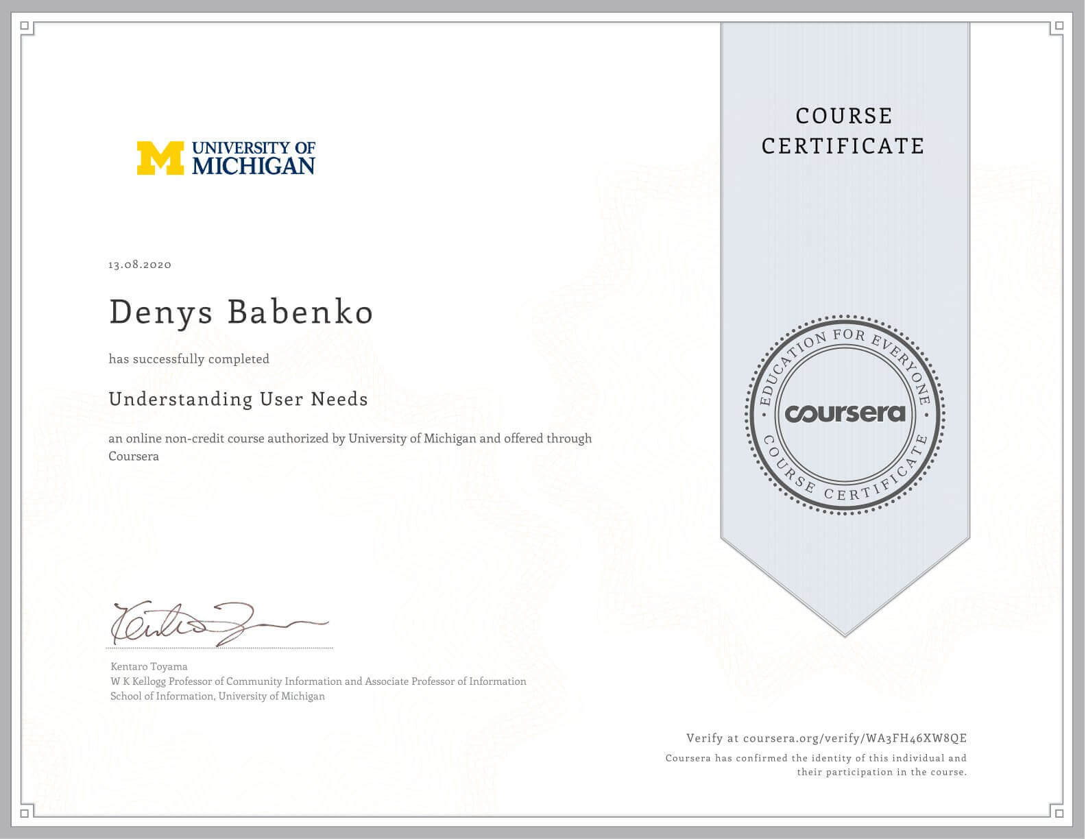 Certificate