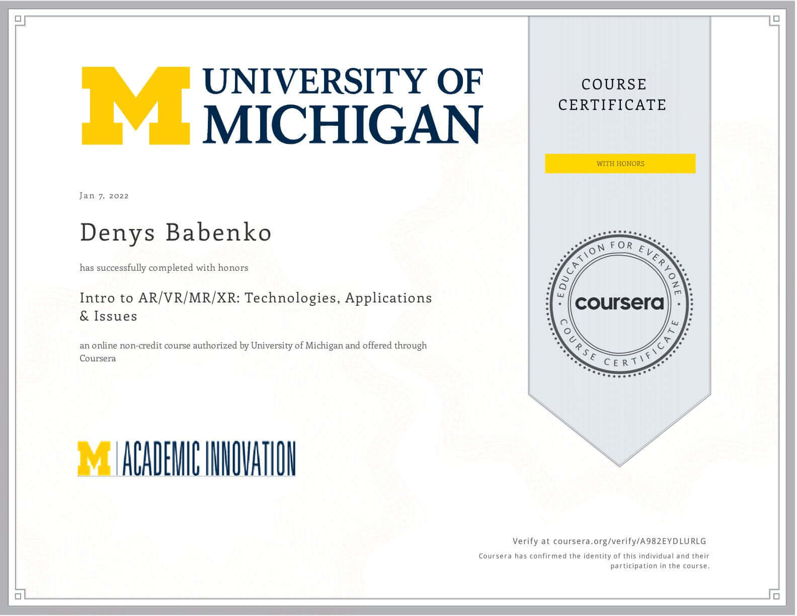 Certificate