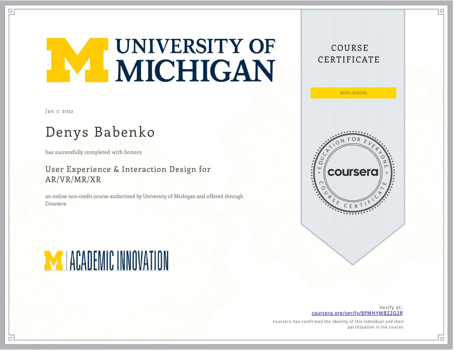 Certificate