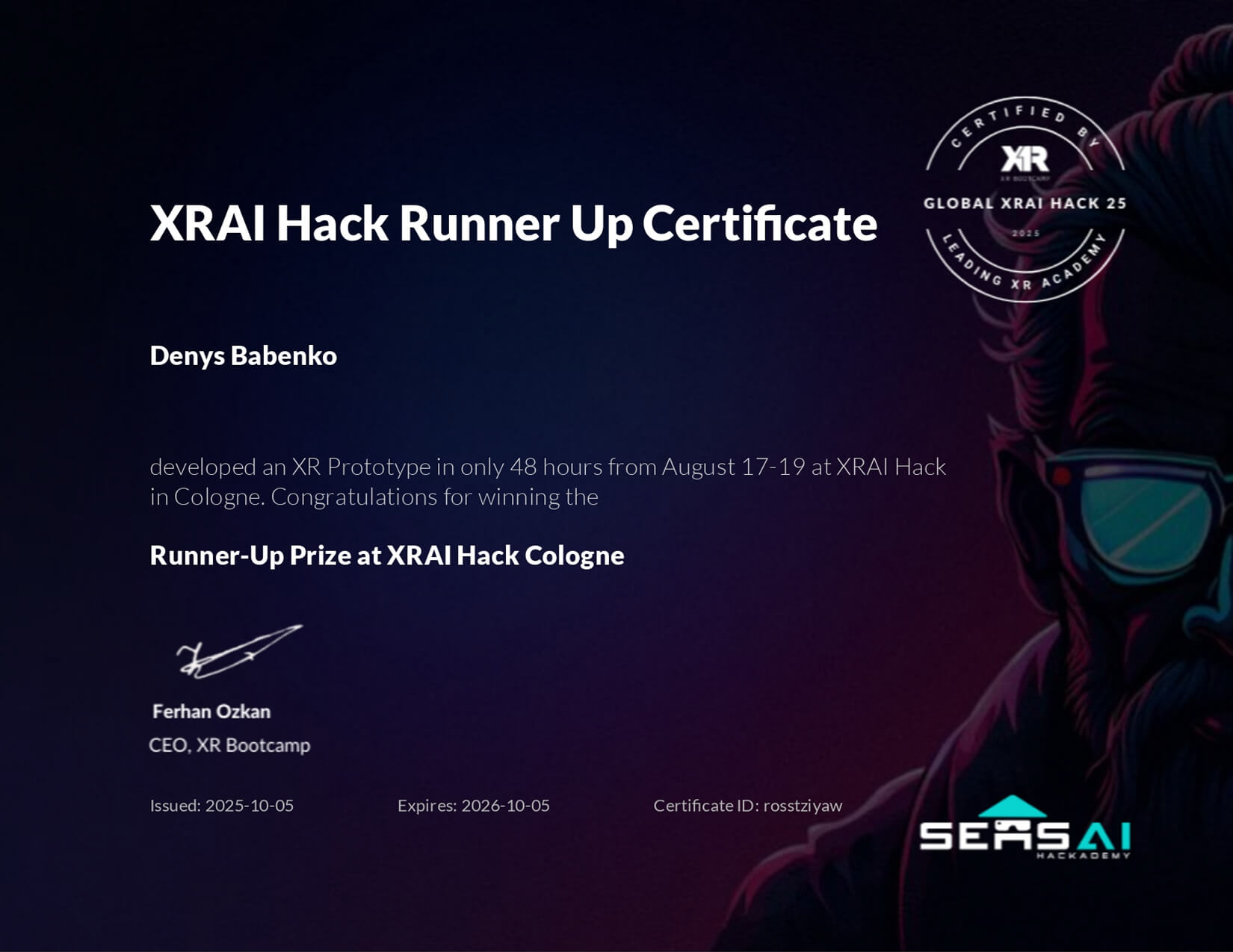 XRAI Hack - Runner Up - Best Use of AI with PCA