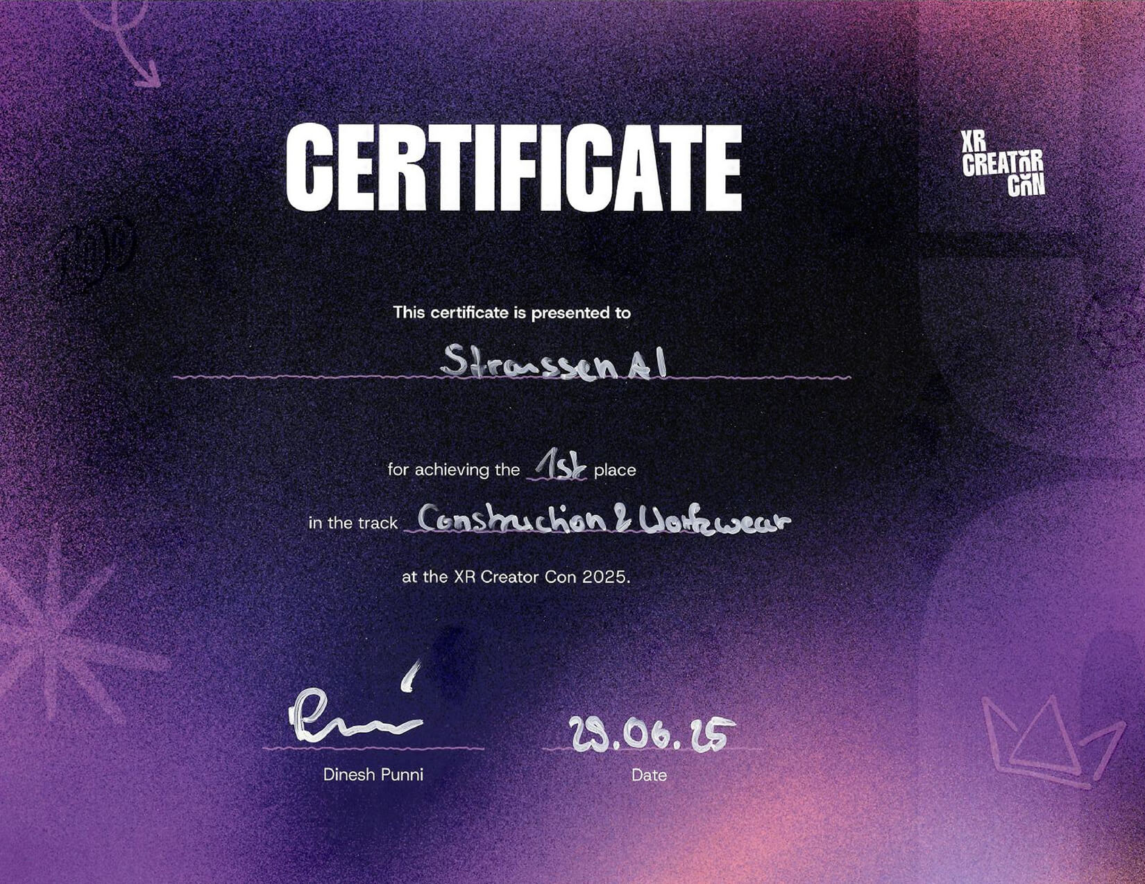 XRCC - 1st Place - Strauss Enterprise Challenge